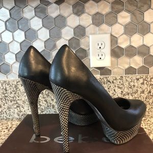 Black Platform BEBE Pump Size 7